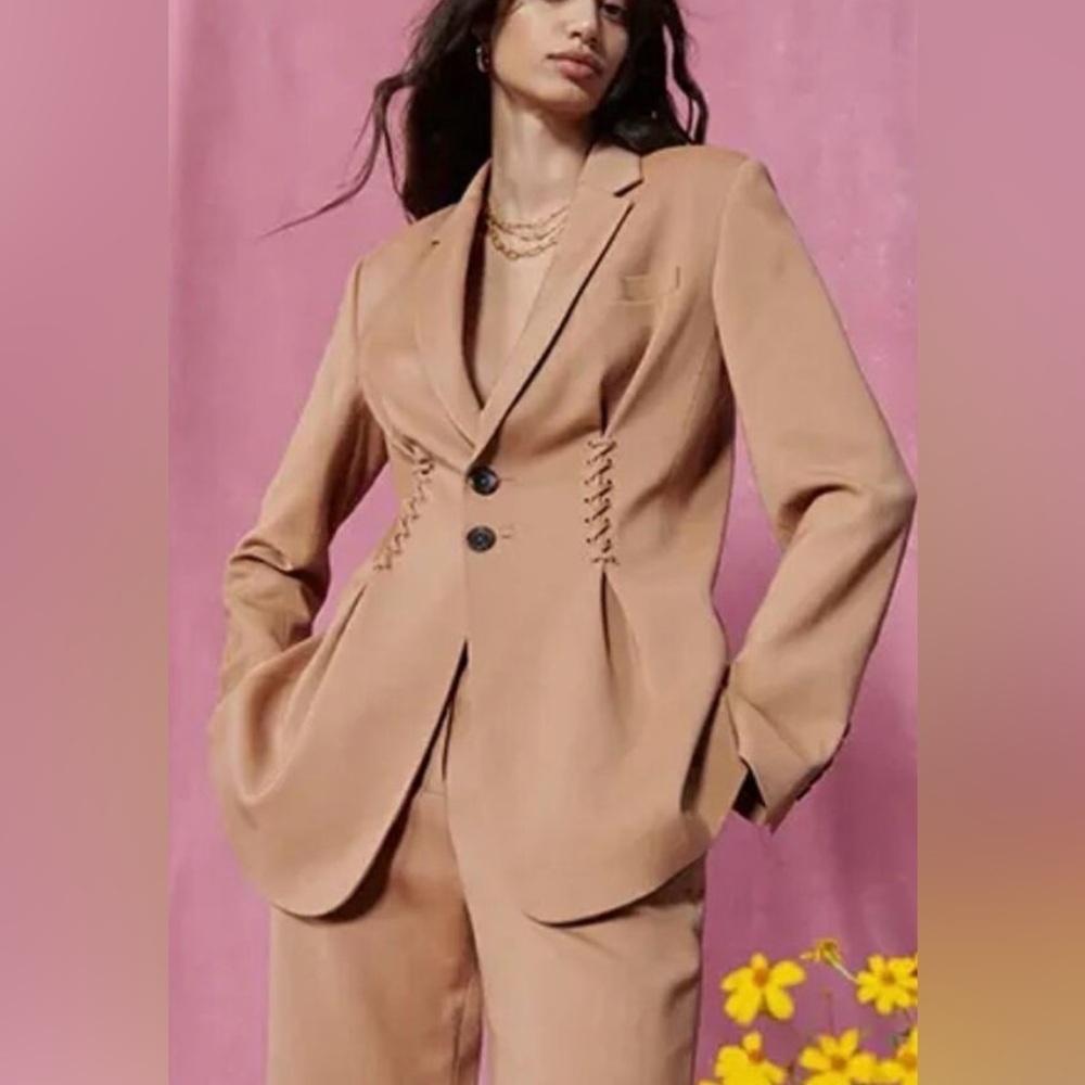 A.L.C. Maverick Jacket Tawny Brown Lace Up Princess Silhouette Size: 6 - Picture 14 of 14